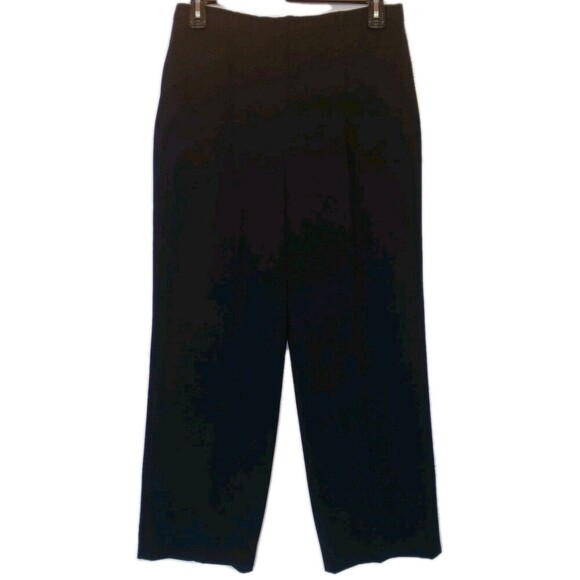 NWT Anne Klein Size 14 Retro Black Pleated High-Waist Loose-Leg Dress Slacks - Picture 1 of 9